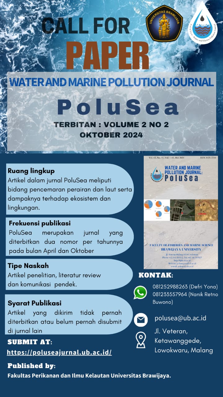 Call for Paper Water and Marine Pollution Journal "PoluSea" Oktober 2024